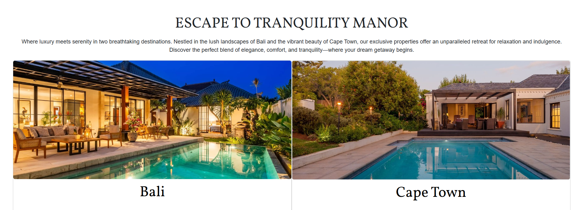 Tranquility Manor Rentals Tranquility Manor Rentals